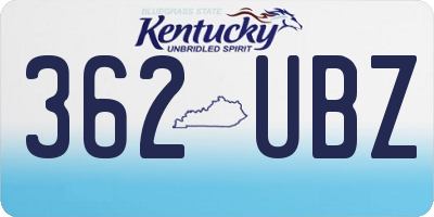 KY license plate 362UBZ