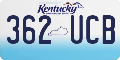 KY license plate 362UCB
