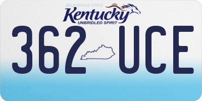 KY license plate 362UCE