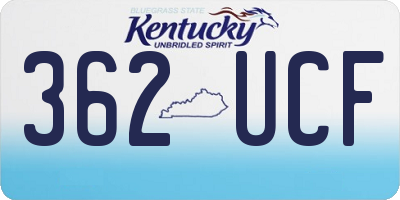 KY license plate 362UCF