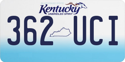 KY license plate 362UCI