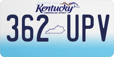 KY license plate 362UPV