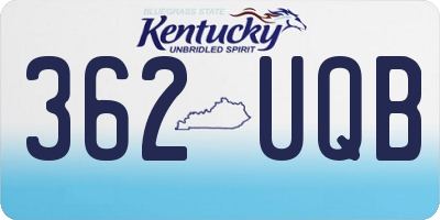 KY license plate 362UQB