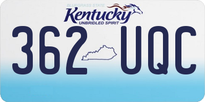 KY license plate 362UQC