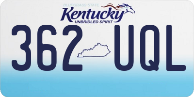 KY license plate 362UQL