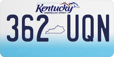 KY license plate 362UQN