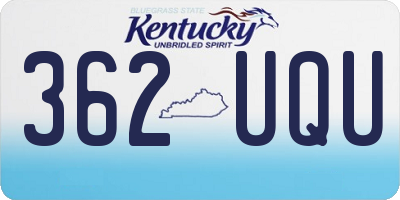 KY license plate 362UQU