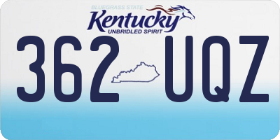KY license plate 362UQZ