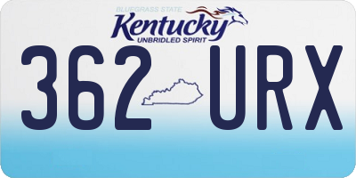 KY license plate 362URX