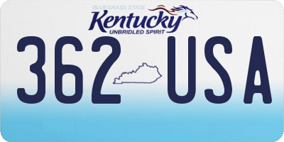KY license plate 362USA