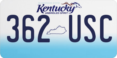 KY license plate 362USC