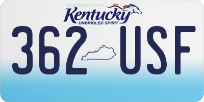 KY license plate 362USF