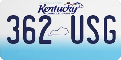 KY license plate 362USG