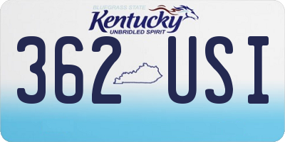 KY license plate 362USI