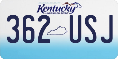 KY license plate 362USJ