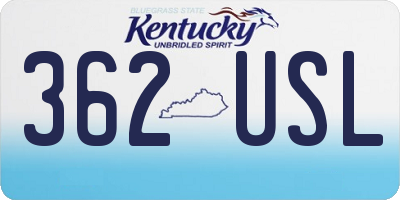 KY license plate 362USL