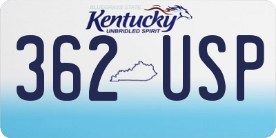 KY license plate 362USP
