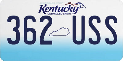 KY license plate 362USS