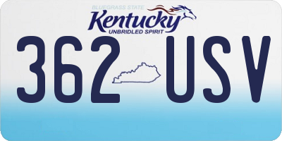 KY license plate 362USV