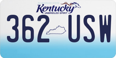 KY license plate 362USW