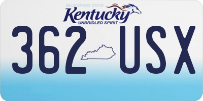 KY license plate 362USX
