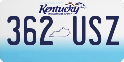 KY license plate 362USZ