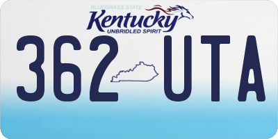 KY license plate 362UTA