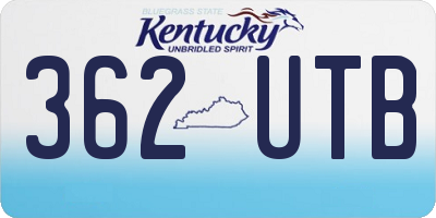 KY license plate 362UTB