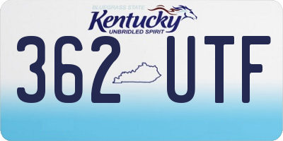 KY license plate 362UTF