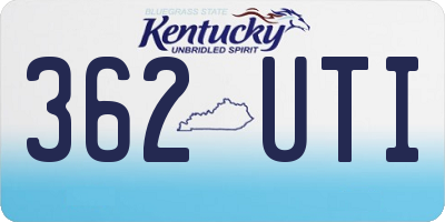 KY license plate 362UTI
