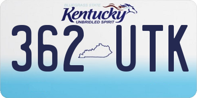 KY license plate 362UTK