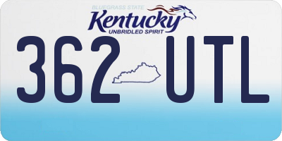 KY license plate 362UTL
