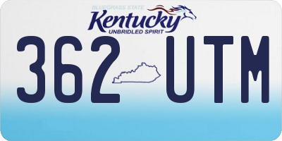 KY license plate 362UTM