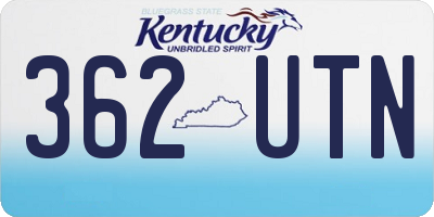 KY license plate 362UTN
