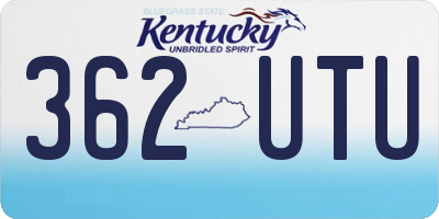 KY license plate 362UTU