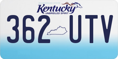 KY license plate 362UTV