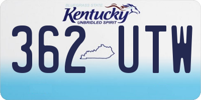 KY license plate 362UTW