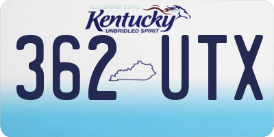 KY license plate 362UTX