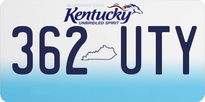 KY license plate 362UTY