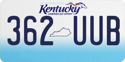 KY license plate 362UUB