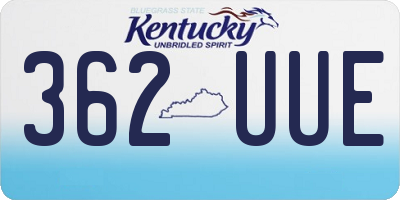KY license plate 362UUE