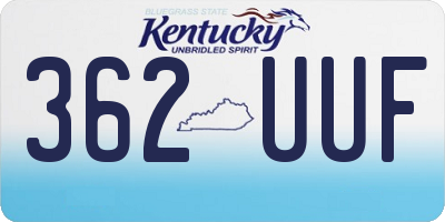KY license plate 362UUF