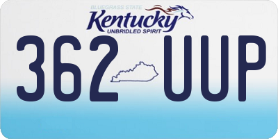 KY license plate 362UUP