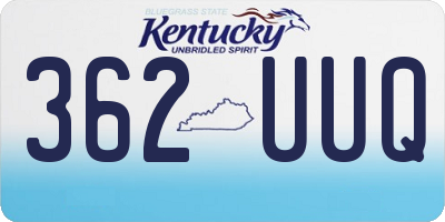 KY license plate 362UUQ
