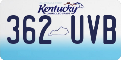 KY license plate 362UVB