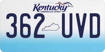 KY license plate 362UVD