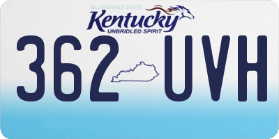 KY license plate 362UVH