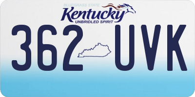 KY license plate 362UVK