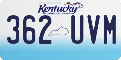 KY license plate 362UVM