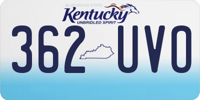 KY license plate 362UVO